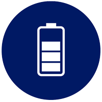 An icon illustrating a battery.