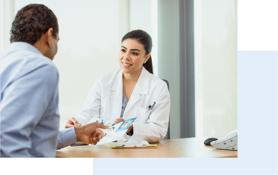 Photo with patient and GP chatting