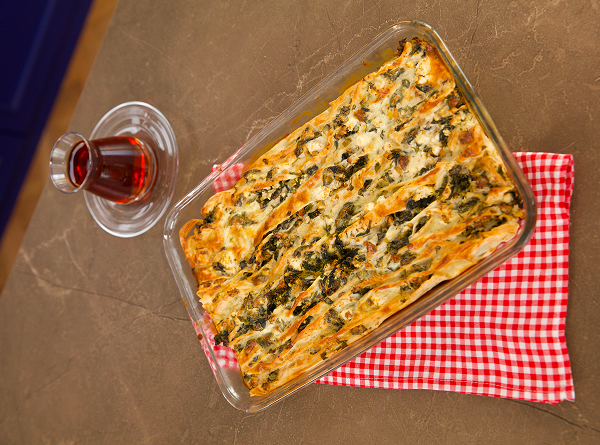 Spinach and Curd Cheese Pastry Squares